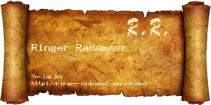 Ringer Radamesz névjegykártya
